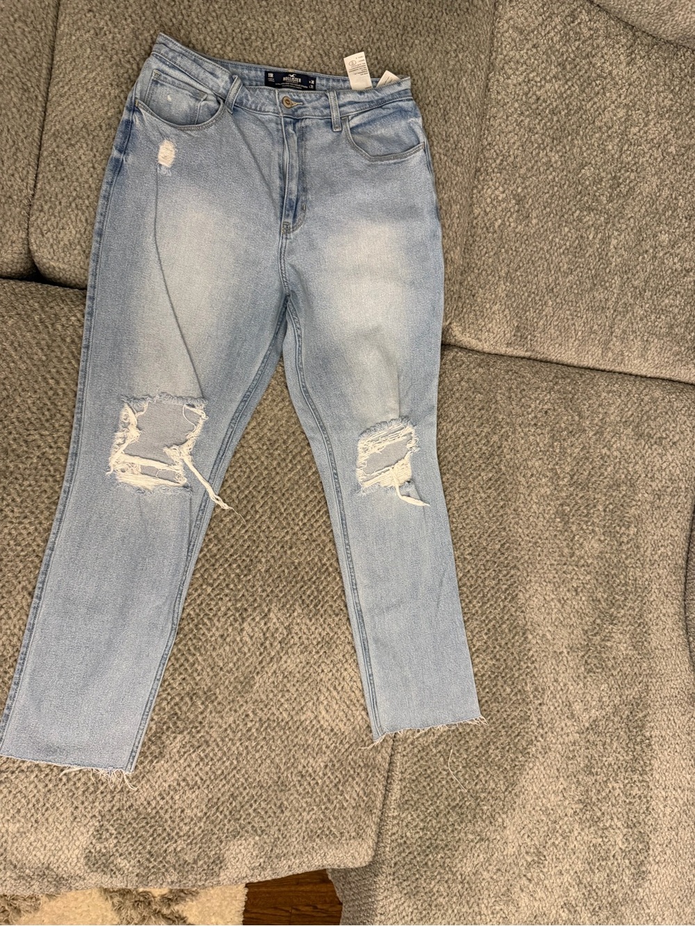 Hollister Light Blue Skinny Ripped Jeans